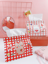 ins cute tissue box creative home table bedroom desk girl heart drawing box waterproof napkin box set