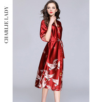 Spring and autumn Season bridal gown wedding silk sexy sleepwear red wedding bridesmaid accompanied by bridesmaids life pyjamas