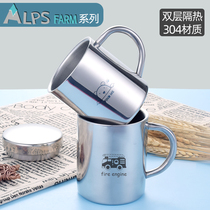 304 stainless steel double-layer kindergarten water cup Student anti-scalding cup Childrens cup Washing anti-scalding cup mug