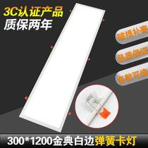 led grille light panel light 300*1200 office light 600 embedded led grille light plate spring card