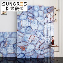 Modern simple royal blue agate luxury stone living room marble tile kitchen wall tile background wall 750 1500