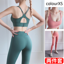 Fitness suit women summer morning running tight fashion sexy professional running high waist Belly Belly sports quick-drying yoga suit