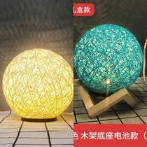 Table lamp Bedroom Bedside Sepia ball Small night light Energy-saving sleep net Red Star airdrop shadow stall supply night Market creativity