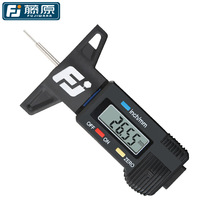 Fujiwara electronic digital display tire pattern depth gauge 0-25 4mm tread vernier caliper thermometer