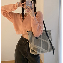 Fan-style niche 100 lap large capacity canvas bag with women 2022 new wave fashion denim burqa tote bag