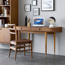 Pure solid wood desk Nordic light luxury study desk Writing desk furniture) Wood E family