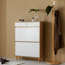 Modern simple shoe cabinet door multi-functional household solid wood large capacity dump locker) look like life