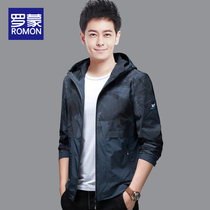 Romon Mens Jacket Spring and Autumn 2022 New Fashion Korean Trend Casual Jacket Mens Hood on The Dress