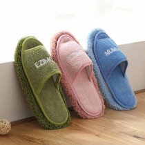 Household cleaning artifact wipe the floor lazy shoe cover mop slippers set chenille foot cover removable and wash mop Cloth Mop