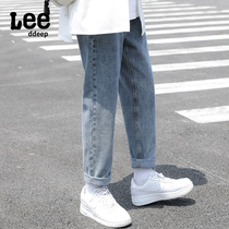 Lee Ddeep autumn mens loose denim pants mens 2021 New straight ins Tide brand casual trousers