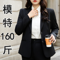Fat mm plus size professional suit womens suit jacket black overalls college students interview dress 200 jin fashion