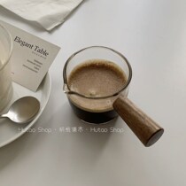 Blogger Bazaar mini ins walnut same Korean heat-resistant glass small milk cup milk can espresso coffee cup