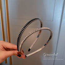 European and American fashion diamond headband simple personality full diamond hair hoop net red temperament metal wind design feel hair jewelry women