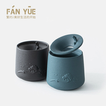 Ashtray creative home living room anti-fly ash ceramics personality trend simple office with lid new Chinese style ashtray