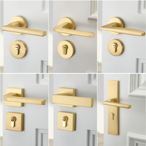 Pulped gold door lock indoor bedroom split magnetic mute household universal door handle room wooden door lock