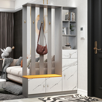 Package installation Foyer partition Entrance screen Shoe cabinet Shoe stool Coat rack One-piece light luxury simple modern stone pattern