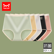 Cat man High Waist Seamless Underwear Women summer thin cotton antibacterial large size triangle shorts Head Women Cotton Bottoms