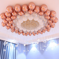 Net red five-pointed star pendant metal rose gold balloon decoration arrangement balloon set birthday romantic metal sequins