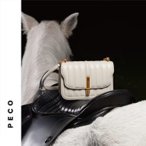 PECO independent design 819 KB series leather chain quilted large square bag flap cross cross shoulder shoulder light luxury women