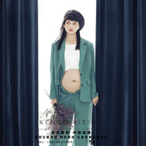 Exhibition New Movie House Pregnant Woman Photo Clothing Green Suit Port Wind Image Photo of True Photo Photography Western Suit Photos