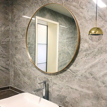 Bathroom mirror round wall-mounted cosmetic mirror light luxury wash table decorative mirror wash table stainless steel toilet mirror