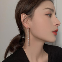 Lifetime ear line temperament high-grade sense earrings summer diamond tassel thin face earrings new 2021 explosion