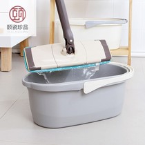 Sponge mop bucket rectangular household thickened single bucket washing mop bucket flat cotton mop wash bucket