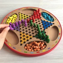 Ancient flying chess Large checkers backgammon two-in-one wooden table chess Parent-child games Childrens educational toys