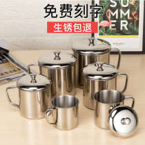 Customized lettering 304 stainless steel mouth Cup kindergarten students children drink water small cup with handle household iron Cup