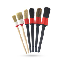 Car beauty auto beauty details brush car wash round head natural bristle brush high-end professional shop fine car wash brush