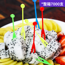 Disposable fruit fork OK fruit fork color fruit fork plastic fruit fork plastic fruit sign food fork 7000