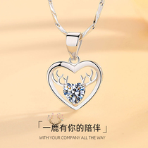 A deer has your silver necklace female summer 999 sterling silver 2021 New pendant light luxury niche design feel to send girlfriend