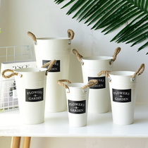 European-style Tin Flower bucket flowers dried flower bucket flower flower shop creative decoration flower tube flower living room floor vase flower pot