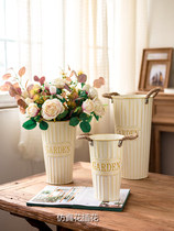 Awakening flower bucket household flower bucket flower flower flower decoration flower arrangement iron bucket tin bucket vase flower pot dry flower bucket