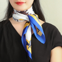 Do not fade small square towel imitation mulberry silk scarf Korean wild scarf women Spring and Autumn thin winter suit fashion
