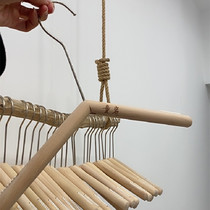  Logo custom solid wood hanger round rod round rod clothes hanger Korean version of the hanger clothing store special womens clothing store childrens non-slip