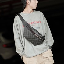 New Plaid chest bag running bag tide fashion Men bag all cross body chest bag Tide mens bag Street shoulder bag