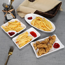 Melamine snack plate creative fried food chicken rice flower potato bar commercial ktv cucumber double grid small plate