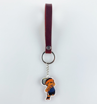 Leather Q version of tennis star player keychain pendant souvenir Federer Nadal Dayo