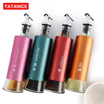 European stainless steel oil bottle set Glass leak-proof oil kitchen household small soy sauce pot vinegar bottle edible oil tank
