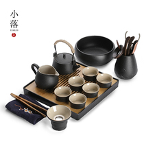 Small tea set Kung Fu tea cup Household Japanese-style simple living room office ceramic tea pot Light luxury tea plate