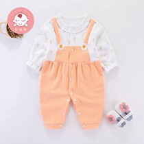Newborn Baby Conjoined Clothes Spring Dress Suit Pure Cotton Cute Princess Climbing Clothes Spring Autumn Summer Womens Baby Khaclothes