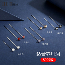 Liqin S999 Pure Silver Ear Line Female Brief About Fashion 100 Hitch Pendant New Personality Raising Earrings Earrings Temperament Earrings