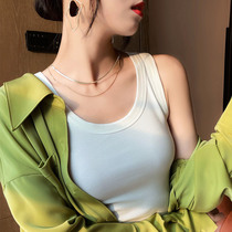 White threaded vest woman in suit with undershirt Summer anti-walking light sleeveless knit small harness jacket outwear
