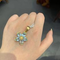 (bai year old shop) sea blue treasure gold pendant is not replaced