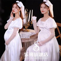 2021 net red new photo studio photography White pregnant women pregnant women dress pregnancy art theme photo clothing
