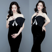 Pregnant women photography clothing new beautiful velvet pregnant mommy photo clothes advanced sense art photos pregnant women Photo Clothing