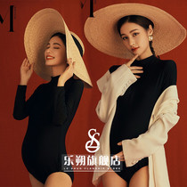 Pregnant woman Photo costume new photo studio theme clothing mother-to-be big belly photo Black personality conjoined suit