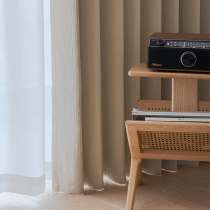 Woven Curtains Shade Sun Style Bedroom 2022 New All-Shade Milk Tea Color Living-room New Floating Window Window Curtain