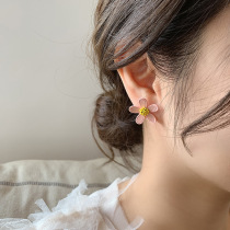 925 silver needle girl heart small fresh flower earrings net red ins style fashion temperament earrings simple personality earrings